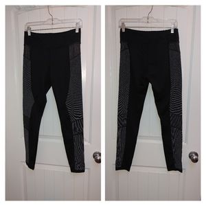 3/$25 Joe Fresh Active black and silver sparkly leggings size M
